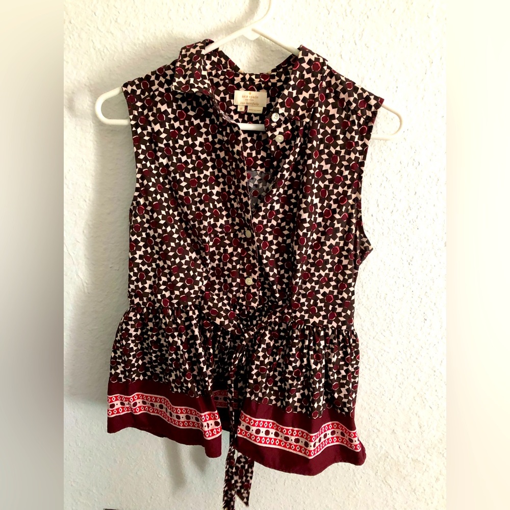 Kate Spade Collared Sleeveless Blouse